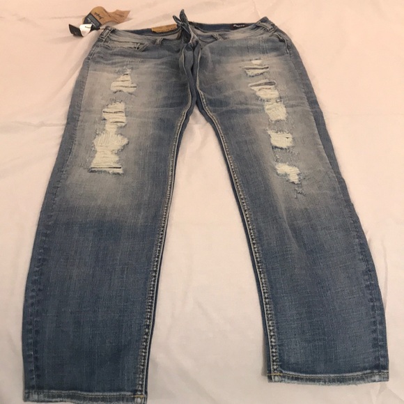 SILVER DISTRESSED TUESDAY JEANS - Picture 2 of 6